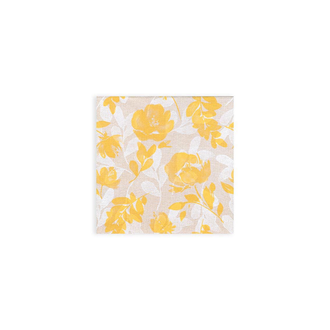 Yellow Floral Disposable Napkin – Linen Feel