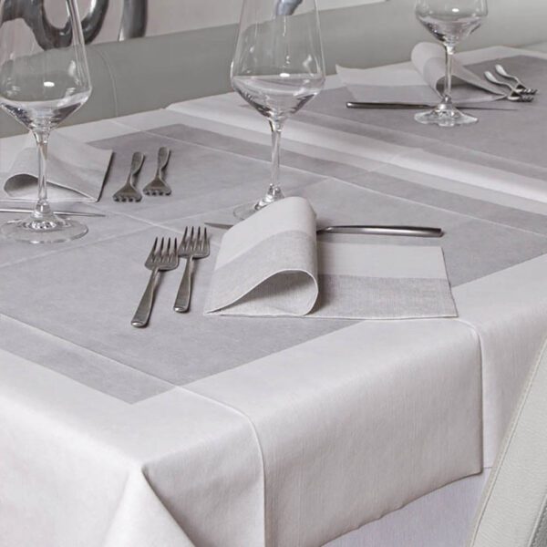 Elegant Grey Disposable Linen-Feel Table Cloth - Image 2