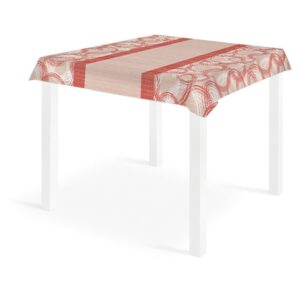 Round Red - Disposable Linen-Feel Table Cloth