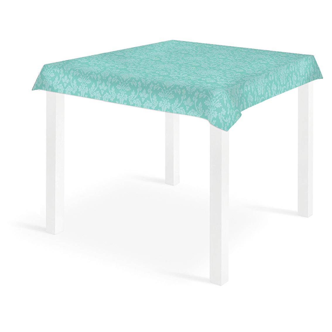 Victorian Acqua Blue Disposable Linen-Feel Table Cloth